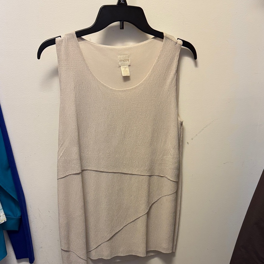 Chico's Light Cream Layered Sleeveless Tank